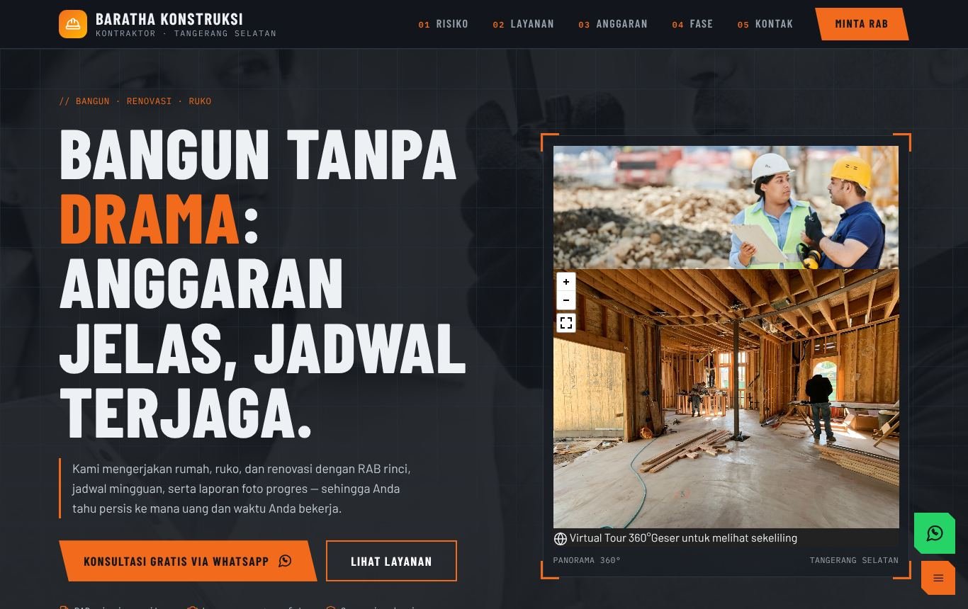 Contoh kontraktor β Baratha Konstruksi