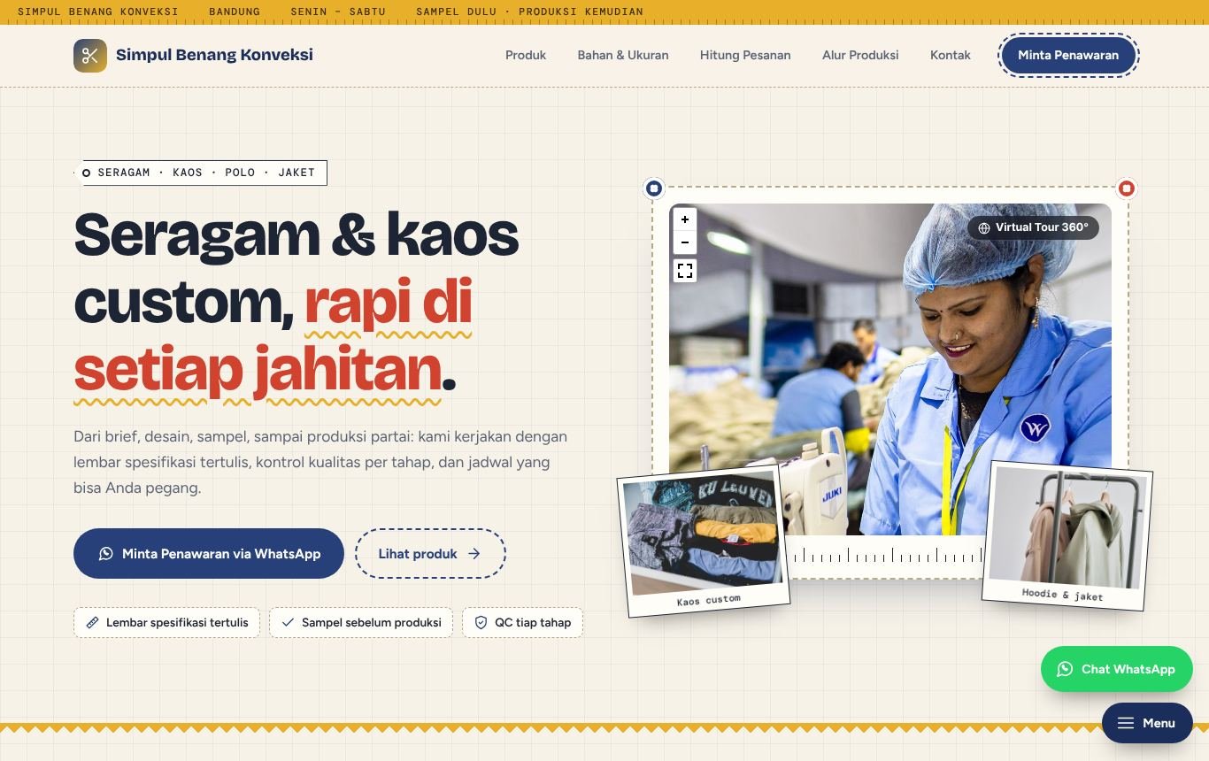 Contoh konveksi β Simpul Benang Konveksi
