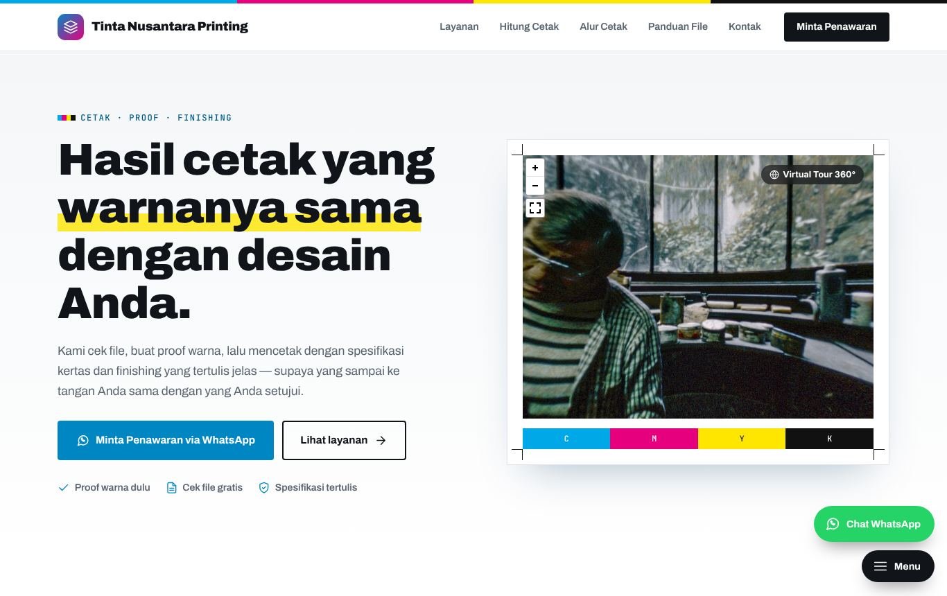 Contoh percetakan β Tinta Nusantara Printing